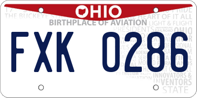 OH license plate FXK0286