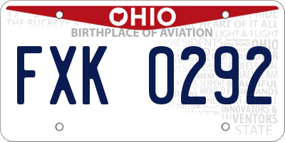 OH license plate FXK0292