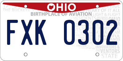 OH license plate FXK0302