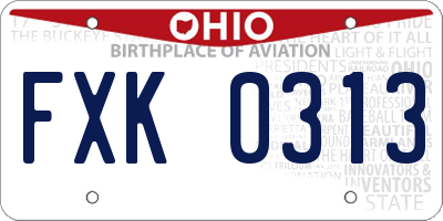 OH license plate FXK0313