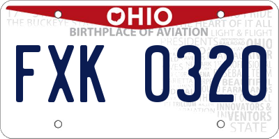 OH license plate FXK0320