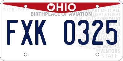 OH license plate FXK0325