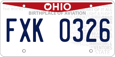 OH license plate FXK0326