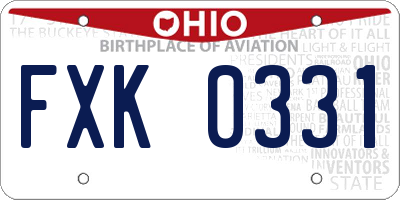 OH license plate FXK0331