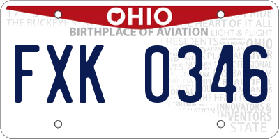 OH license plate FXK0346