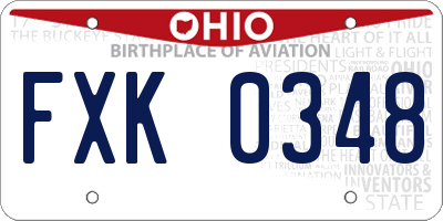 OH license plate FXK0348