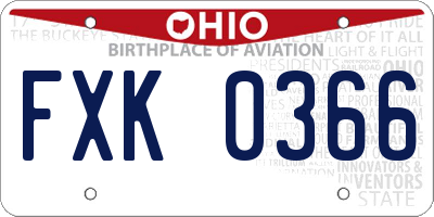 OH license plate FXK0366