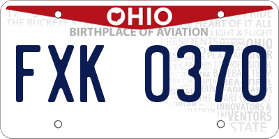 OH license plate FXK0370