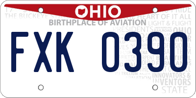 OH license plate FXK0390
