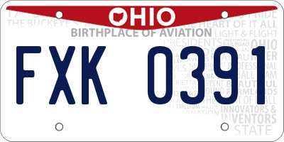 OH license plate FXK0391