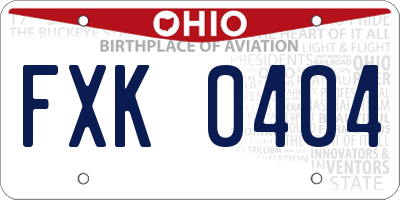 OH license plate FXK0404