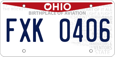 OH license plate FXK0406