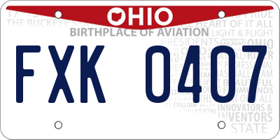 OH license plate FXK0407