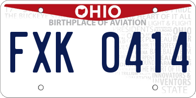 OH license plate FXK0414