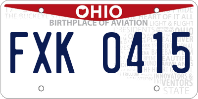 OH license plate FXK0415