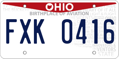OH license plate FXK0416