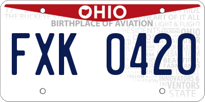 OH license plate FXK0420