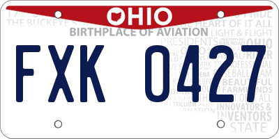 OH license plate FXK0427