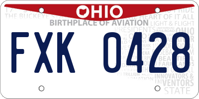 OH license plate FXK0428