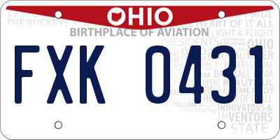 OH license plate FXK0431