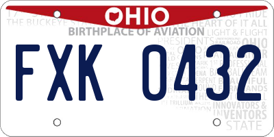 OH license plate FXK0432