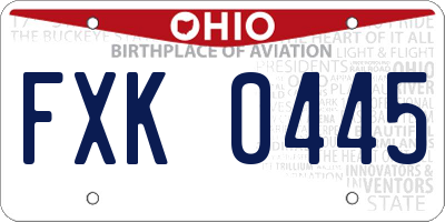 OH license plate FXK0445