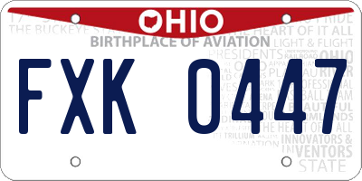 OH license plate FXK0447