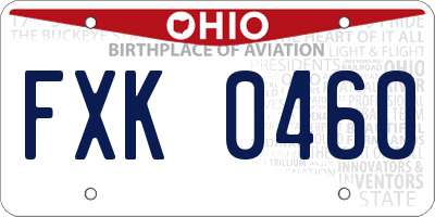 OH license plate FXK0460