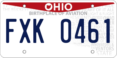 OH license plate FXK0461