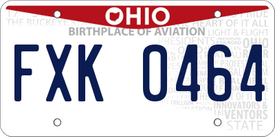 OH license plate FXK0464