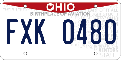 OH license plate FXK0480