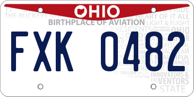 OH license plate FXK0482