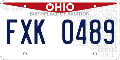 OH license plate FXK0489