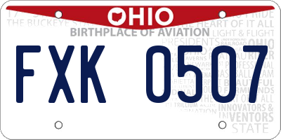 OH license plate FXK0507