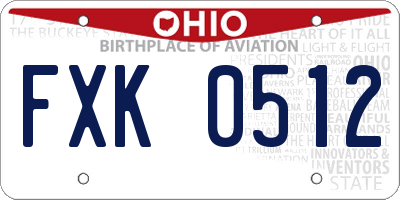 OH license plate FXK0512