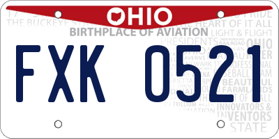 OH license plate FXK0521