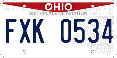 OH license plate FXK0534