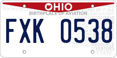 OH license plate FXK0538