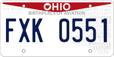 OH license plate FXK0551