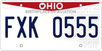 OH license plate FXK0555