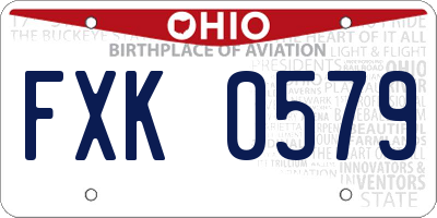 OH license plate FXK0579