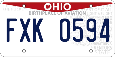 OH license plate FXK0594