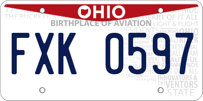 OH license plate FXK0597