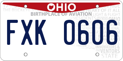 OH license plate FXK0606