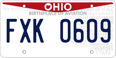 OH license plate FXK0609