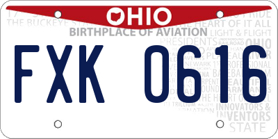 OH license plate FXK0616