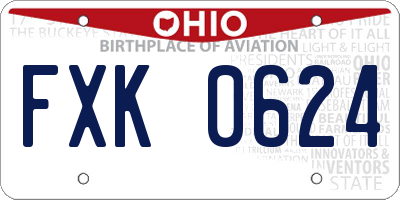 OH license plate FXK0624