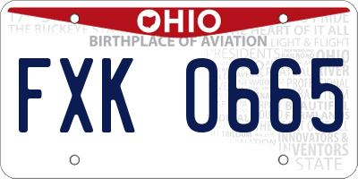 OH license plate FXK0665