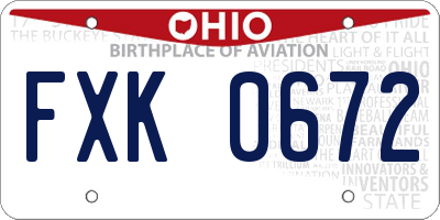 OH license plate FXK0672
