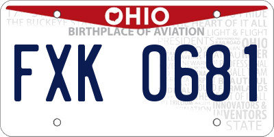 OH license plate FXK0681